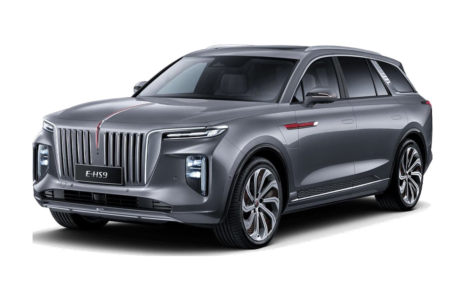 Hongqi E-HS9 Gris Plata Cuántico Perfil lateral