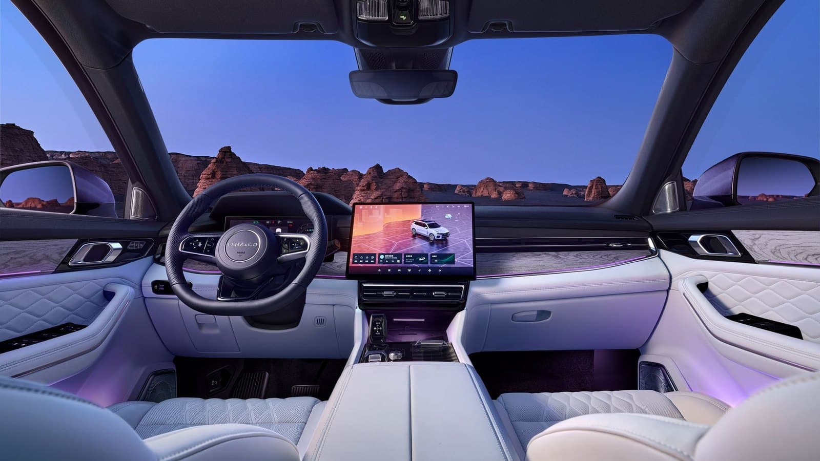 Lynk & Co 09 المقصورة الداخلية بيج ضوء النهار
