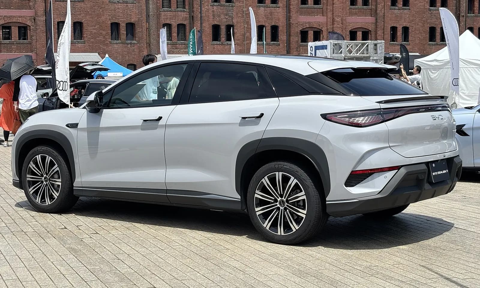 Rear three-quarter view of a right-hand-drive market Sealion 7 in Japan