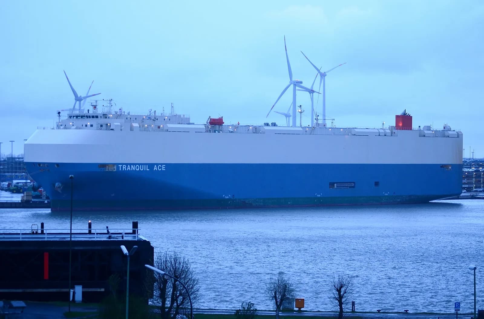 The car carrier Tranquil Ace at Bremerhaven, Germany
