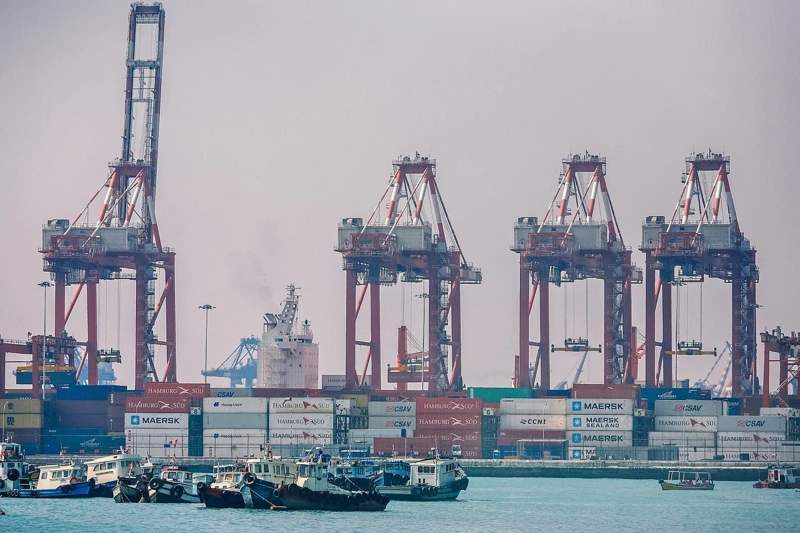 Container cranes at the Port of Callao, Peru