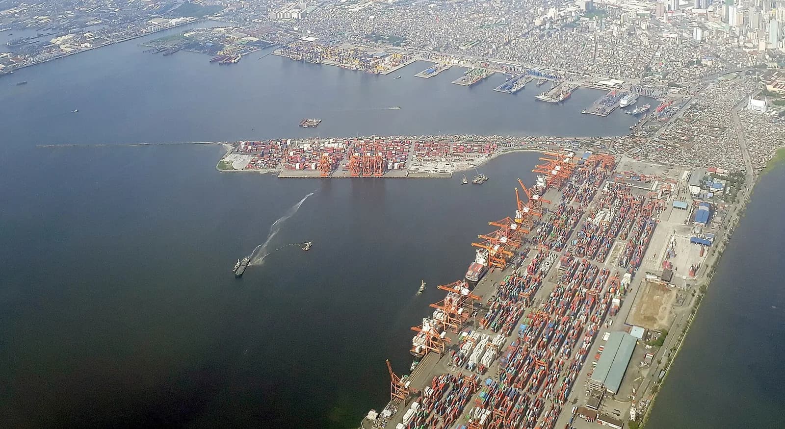 The port of Manila, Philippines, from the air